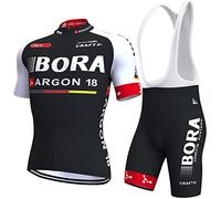 louizumify Maillots de Ciclismo de Manga Corta para Hombre Conjunto de Ropa de Verano, Culottes de Ciclismo con Acolchado de Gel 3D