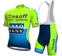 louizumify Maillots de Ciclismo de Manga Corta para Hombre Conjunto de Ropa de Verano, Culottes de Ciclismo con Acolchado de Gel 3D