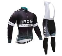 louizumify Traje de Ciclismo de Manga Larga para Hombre con 3 Bolsillos Transpirable Que Absorbe la Humedad de Secado rápido Reflectante Suave