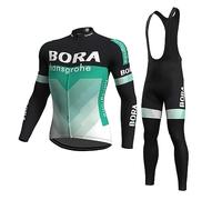 louizumify Traje de Ciclismo de Manga Larga para Hombre con 3 Bolsillos Transpirable Que Absorbe la Humedad de Secado rápido Reflectante Suave