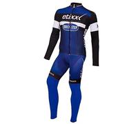 louizumify Traje de Ciclismo de Manga Larga para Hombre con 3 Bolsillos Transpirable Que Absorbe la Humedad de Secado rápido Reflectante Suave