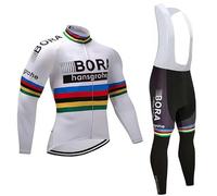 louizumify Traje de Ciclismo de Manga Larga para Hombre con 3 Bolsillos Transpirable Que Absorbe la Humedad de Secado rápido Reflectante Suave
