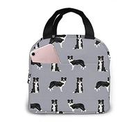 LOUJIN Bolsa de almuerzo para perro Border Collie, bolsa de almuerzo reutilizable, bolsa térmica resistente al agua, bolsa de comida térmica para aperitivos
