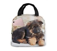 LOUJIN Bolsa de almuerzo para perro pastor alemán bolsa de almuerzo reutilizable aislada bolsa térmica resistente al agua bolsa de comida bolsa de aperitivos