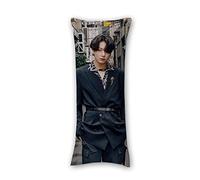 LOUJIN BTS Merchandising - Cojín de familia de BTS Bangtan Boys Kpop Jimin V Suga Jung Kook Photo Long Side Sleepers Bolster para Livin 45 cm x 45 cm