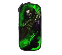 LOUJIN Dark Grim Reaper Green Psychedelic Death - Estuche de almacenamiento para bolígrafos con cremallera, caja organizadora grande para la escuela y la oficina, color negro, color,