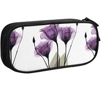 LOUJIN Estuche para lápices de lavanda con diseño de flores de esperanza de gran capacidad, estuche para lápices de doble capa para niñas y niños, color, 5.0cm*10.5cm*20.5cm, Estuche para lápices