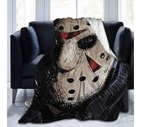 LOUJIN Manta de franela de forro polar de Halloween con personajes misteriosos de Ja-son Voorhees, ligera, súper suave, cálida, acogedora, 125 cm x 100 cm