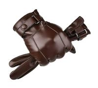 LOUKEKE 1 par de guantes de invierno de piel auténtica para ciclismo al aire libre, piel de oveja negra, conducción de motocicleta