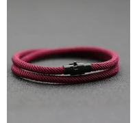 LOUKEKE 1 par Pulsera de cuerda de doble capa para hombre con hebilla magnética, pulsera de supervivencia, accesorios para hombre, regalos para novio