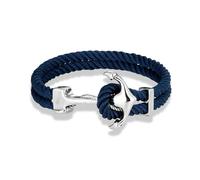 LOUKEKE 1 pieza Pulseras de ancla azul marino para hombres y mujeres, pulsera de cuerda náutica multicolor de doble hebra, gancho de barco de acero inoxidable