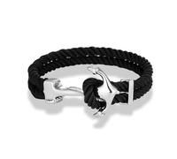 LOUKEKE 1 pieza Pulseras de ancla azul marino para hombres y mujeres, pulsera de cuerda náutica multicolor de doble hebra, gancho de barco de acero inoxidable