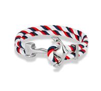 LOUKEKE 1 pieza Pulseras de ancla azul marino para hombres y mujeres, pulsera de cuerda náutica multicolor de doble hebra, gancho de barco de acero inoxidable