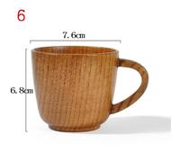 LOUKEKE 1 Pieza Taza de Madera Grande con asa, Hecha a Mano, de Madera de Abeto, para Beber té, café, Leche y Agua, vajilla Japonesa para Cocina y Bar