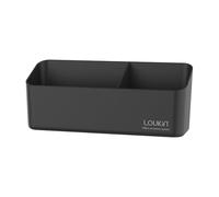 loukin Portalápices Magnético y Adhesivo para Rotuladores, Bandeja para Accesorios de Borrado en Seco, Caja de Almacenamiento Magnética para Pizarra blanca, Vidrio o Nevera (Negro)