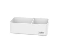 loukin Portalápices Magnético y Adhesivo para Rotuladores, Bandeja para Accesorios de Borrado en Seco, Caja de Almacenamiento Magnética para Pizarra blanca, Vidrio o Nevera (Blanco)