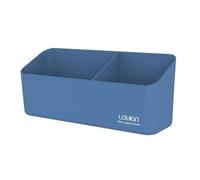 loukin Portalápices Magnético y Adhesivo para Rotuladores, Bandeja para Accesorios de Borrado en Seco, Caja de Almacenamiento Magnética para Pizarra blanca, Vidrio o Nevera (Azul)