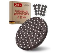 LouMaxx Arandelas adhesivas antideslizantes | Almohadillas antideslizantes Ø 30 mm | topes antideslizantes para muebles con sujeción muy resistente, juego de 24 almohadillas de goma de fieltro