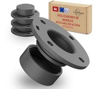 LouMaxx Patas para Muebles de Altura Regulable, Patas para Muebles de plástico - Elevador de Muebles Pegar o atornillar (Antracita, 4, uds.)