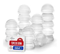 LouMaxx - Sello de Goma Transparente (20 Unidades, 13 mm de diámetro, Incluye Patas Adhesivas Extra Fuertes, Sello Transparente Premium, Antideslizante, Ruido, vibración y Ruido