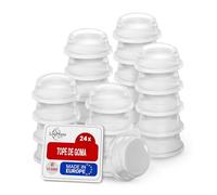 LouMaxx - Sello de Goma Transparente (24 Unidades, 11 mm, diámetro de 11 mm, Patas Adhesivas Extra Fuertes, Sello Transparente Premium, Antideslizante, Ruido, vibración