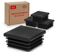 LouMaxx Tapones de láminas de 50 x 50 mm - Cubierta de tubo negro tapón para tubo cuadrado 50 x 50 mm - Tapones cuadrados de plástico resistente - Tapas para postes como tapa protectora
