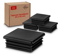 LouMaxx Tapones de láminas de 60 x 60 mm - Cubierta de tubo negro tapón para tubo cuadrado 60 x 60 mm - Tapones cuadrados de plástico resistente - Tapas para postes como tapa protectora