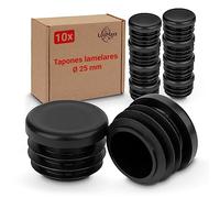 LouMaxx Tapones de láminas redondos de 25 mm - Cubierta de tubo redonda negra tapón para tubo de 25 mm - tapones redondos de plástico resistente - Tapas para postes también para una protección