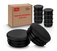 LouMaxx Tapones de láminas redondos de 50 mm - Cubierta de tubo redonda negra tapón para tubo de 50 mm - tapones redondos de plástico resistente - Tapas para postes también para una protección