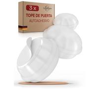 LouMaxx Tope para puerta de suelo autoadhesivo de goma - Juego de 3 topes de puerta transparentes de goma en forma de macarons - Tope para puerta de suelo adhesivo - La protección perfecta contra