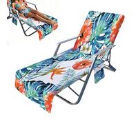 Lounge Chair Towels - No-Sliding Absorbent With Side Pockets | 210x75cm Anti-slip Microfiber Pool Chair Towel | For Outdoor Patio Garden Lawn Backyard Hotel Beach Sunbathing, Quick Dry Lightweight 490