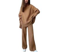 Lounge - Conjunto de ropa de mujer (algodón acanalado), a, 4XL