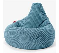 Lounge Pug Puff Sillón de Juego Alto para Adultos, Pana Egeo Azul, Sillón Gaming Reclinable Grande para Salón