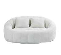 Lounge Sofá sin montaje, sillón relax sin marco, con relleno de espuma viscoelástica, chenilla, asiento de suelo, para salón, dormitorio, estudio, apartamento, adultos (beige y chenilla)