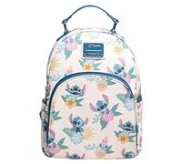 Loungefly Bolso de hombro con doble correa y diseño de flores hawaianas Disney Lilo & Stitch