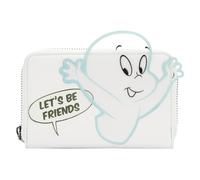 Loungefly Casper the Friendly Ghost Glow Cartera con cremallera alrededor, Blanco, Plegable