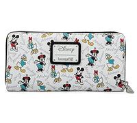 Loungefly Disney - Cartera con Cremallera, diseño de Mickey Minnie Mouse Daisy Donald Duck