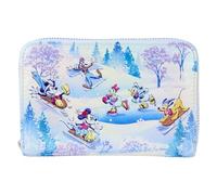 Loungefly Disney Mickey and Friends Winter Wonderland Cartera con Cremallera Alrededor, Multicolor