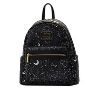 Loungefly Disney Mickey Constellation All Over Print Glow in the Dark - Bolso de hombro con doble correa, Negro -