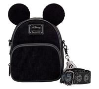 Loungefly Bolso bandolera convertible de pana de Mickey negro, Negro , Bolso bandolera convertible