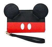 Loungefly Disney Mickey Mouse Cosplay Character Zip Around Tech Wallet, Negro -, M, Cartera con cremallera