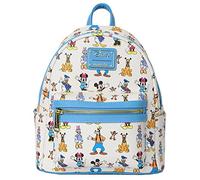 Loungefly Disney Mickey Mouse Friends Adelante y Atrás Mini Mochila Billetera, Azul, Mini Mochila
