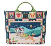 Loungefly Disney Mickey y Minnie Holiday Convertible Bolso Tote Mochila - Mercancia Oficial