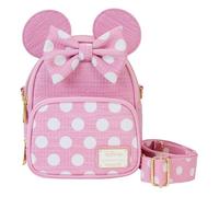 Loungefly Disney Minnie Mouse Mini Mochila y Bolso Bandolera Convertible, Rosa