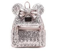 Loungefly Disney Minnie Mouse Silver and Pink Sequin Mini Backpack WDBK0645, rosa, [Plata, Rosa, Talla única, Playful, [Plata, Rosa], Taille unique, Playful