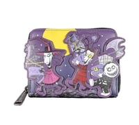 Loungefly Disney Nightmare Before Christmas Lock Shock & Barrel Glow Cartera con Cremallera alrededor, Multicolor, talla única