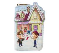 Loungefly Disney Pixar Up House Holiday - Cartera con cremallera alrededor, Azul, Talla única