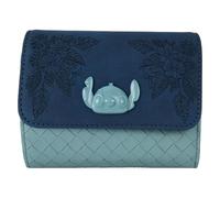 Loungefly Disney Stitch Bordado - Cartera de Lilo y Stitch - Monedero Coleccionable - Billetera con Ranuras para Tarjetas, ID y Bolsillo con Cremallera - para Chicas y Mujeres