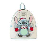 Loungefly Disney Stitch Holiday Snow Angel - Mini mochila con purpurina, Blanco, Talla única, Mini mochila