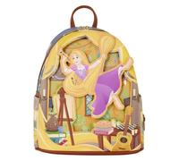Loungefly Disney: Tangled - Pintura Repunzel - Mini mochila con pin esmaltado - Brilla en la oscuridad - Bolsas coleccionables